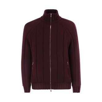 Brunello Cucinelli Cashmere Knit Down Jacket - Heren - Cashmere truien - Rood - XL - Nylon - Truien & Vesten