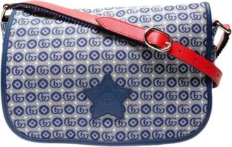Gucci Pre-owned Cross Body Bags, female, Blue, Size: ONE SIZE Pre-owned Vintage Messenger Bag