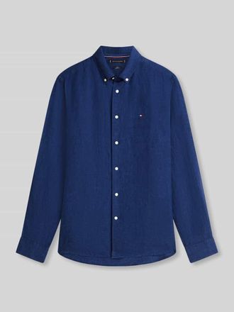 Tommy Hilfiger Regular Fit Freizeithemd aus reinem Leinen in Marine, Gr&ouml;&szlig;e XXL