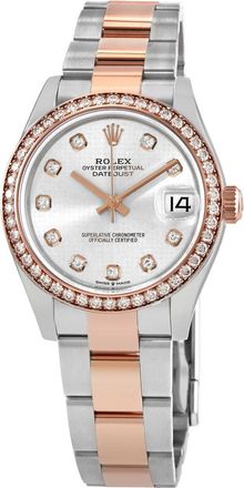 Rolex Pre-owned Rolex Datejust Diamond Silver Dial Ladies Watch M278381RBR-0016