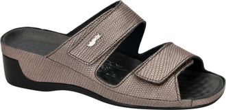 Vital Schoenen, Dames, Bruin, 38 EU, Leer, Tina Platte Sandaal