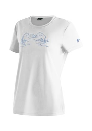 Maier Sports T-Shirt MAIER SPORTS Wilma Print, Damen, Gr. 44, weiss (wei&szlig;), 100% Polyester, Rundhals, Shirts T-Shirt, Damen Funktionsshirt, Freizeitshirt mit Aufdr
