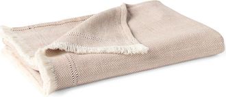 Coyuchi Canyon Organic Cotton Throw Blanket in Praline Herringbone at Nordstrom