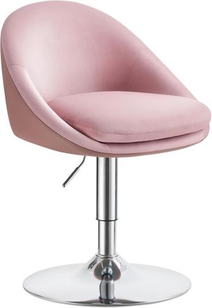 Vasagle Silla de oficina giratoria de color rosa pastel y gris plata