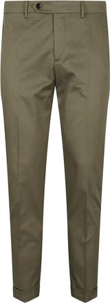 Berwich Broeken, Heren, Groen, XL, Katoen, Groene Retro Chino Broek in Gabardine