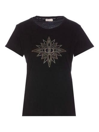 Liu Jo star-embellished crew-neck T-shirt - women - Cotton - S - Black