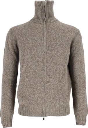 Settefili Cashmere Giubbino Zip Collo Alto-Knit - Knitwear - Hombre - Gris - 2XL
