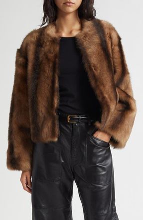 Nili Lotan Elan Genuine Shearling Jacket in Camel/Brown at Nordstrom, Size Large