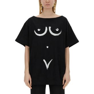 Moschino Logo T-Shirt - female - Moschino - T-Shirts - Black - S - Tops