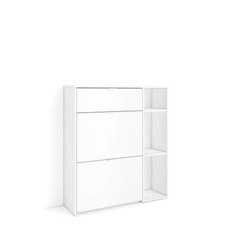 Skraut Home Zapatero efecto madera Blanco 90x27x102cm