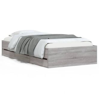 Berkfield Home Bed Frame with Drawers without Mattress Grey Sonoma 90x190 cm Single