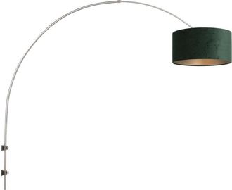 Steinhauer Steinhauer - Sienna Sparkled Light Wall Lamp with Shade Brushed Steel, Velvet Green