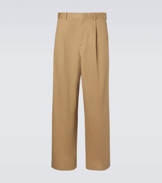 Loewe Pantalones anchos de gabardina de algod&oacute;n