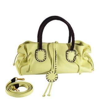 Carlos Falchi Mini Satchel Leather Bag in Lemon at Nordstrom