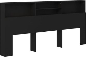 vidaXL Headboard Cabinet Black 220x19x103.5 cm Vidaxl