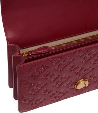 Pinko Pinko Hobo Bags - Bordeaux Shoulder Bag With Love Birds Buckle - Gr. unisize - in Rot - f&uuml;r Damen