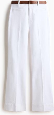 H&M Flared Twill Trousers in White at Nordstrom, Size 14