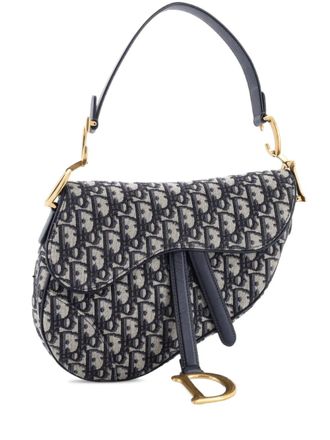 Dior Saddle Handbag Oblique Canvas Medium shoulder bag - Blu