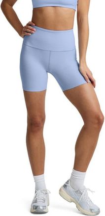 Beyond Yoga Keep Pace Space Dye Bike Shorts in Pastel Periwinkle Heather at Nordstrom, Size X-Small