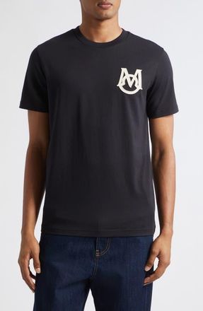 Moncler Monogram Logo Cotton T-Shirt in Dark Navy Blue at Nordstrom, Size Xxx-Large