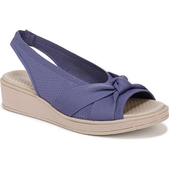 Life Stride Bell Slingback Wedge Sandal in Blue Knit at Nordstrom Rack, Size 6.5