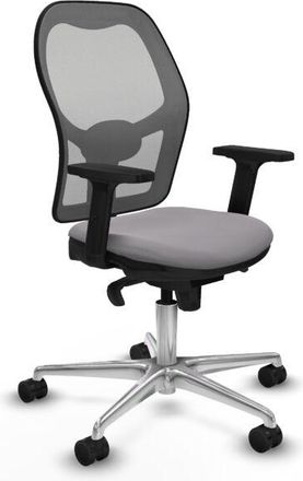 Piqueras y Crespo Piqueras Y Crespo - Jorquera Sincro Malla Gris Similpiel Gris Brazos 2d Base Aluminio Ruedas 65mm Nailon