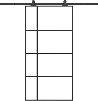 vidaXL Vidaxl - Puerta Corredera Set Herrajes Vidrio Esg Aluminio 102,5x205 Cm