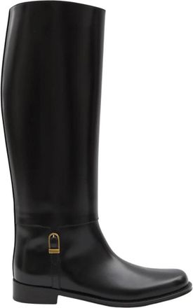 Saint Laurent Julia Rijlaarzen - Dames - Hoge Laarzen - Zwart - 36 EU - Leer - Schoenen