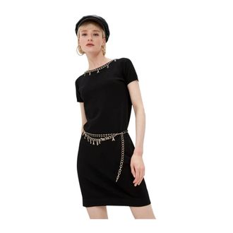Elisabetta Franchi Dames, Jurken, Zwart, Maat: S Viscose