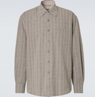 Our Legacy Above striped cotton and linen-blend shirt