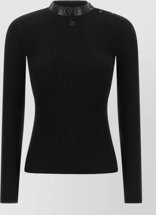 Courr&egrave;ges ribbed high-collar sweater