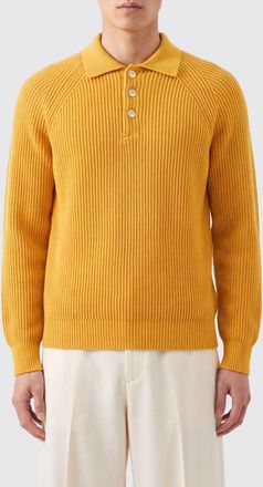 Umit Benan Long-Sleeved Pure Cashmere Knit Polo with Classic Collar