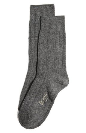 Stems Luxe Merino Wool & Cashmere Blend Crew Socks in Grey at Nordstrom