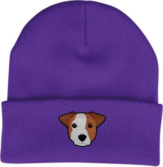Bang Tidy Clothing Jack Russell Beanie Hat - Dog Lovers Gifts for Women - Winter Hats for Women - Knitted Wooly Ladies Hats - Dog Walking Accessories - Embroidered Gifts