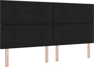 vidaXL Cabecero con cabecera Manual Negro 200 cm tela Vidaxl