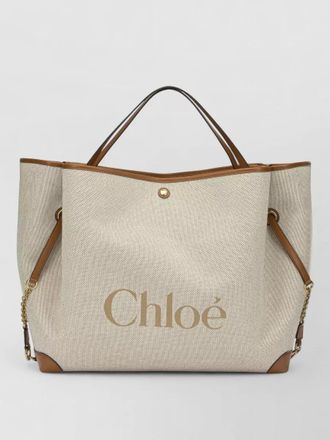 Chlo&eacute; clover large tote bag dual handles chain