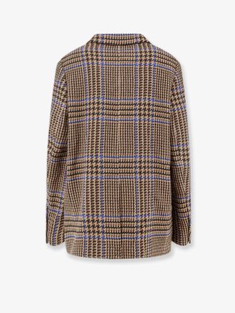 Closed Prince of Wales Recycled Wool Coat - Brown