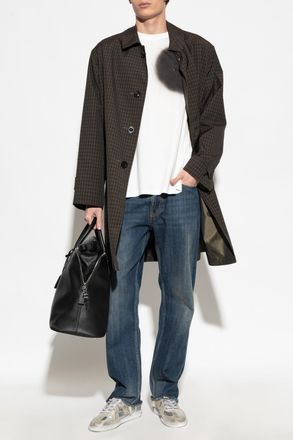 Maison Margiela Checked-pattern Coat, Mens, Brown