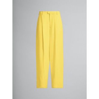 Marni Womens Yellow Loose-Fit Tailored Trousers, Size 8