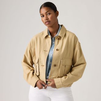 Levi's Marlowe Utility Heritage Jacket - Womens - XS - Beige / Travertine