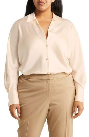 Vince Fitted Silk Button-Up Blouse in Chiffon at Nordstrom Rack, Size 2X