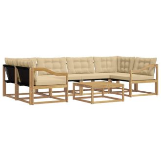 vidaXL Conjunto De Sof&aacute;s De Exterior 7 Pcs Y Beige 79 X 79 X 37 Cm Vidaxl