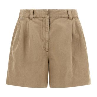Brunello Cucinelli Baggy Shorts - female - Brunello Cucinelli - Casual Shorts - Beige - L - Shorts