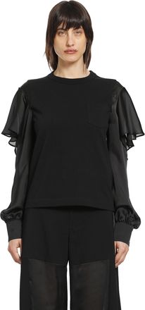 sacai Satin x Cotton Jersey T-Shirt