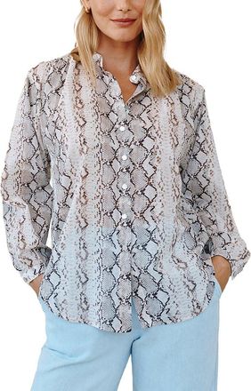 Bella Dahl Shirred Mandarin Collar Shirt