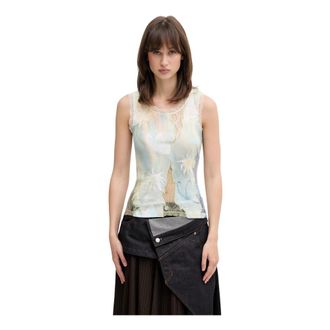Andersson Bell Vis & Vlinder Kant Geborduurd Tanktop - Dames - Tops zonder mouwen - Veelkleurig - M - Polyester - Tops
