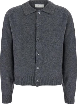 Dunst Gebreide Cardigan met Kraag - Dames - Vesten - Grijs - S - Wol - Truien & Vesten