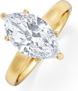 The Diamond Store Amora Marquise 2.09ct Hidden Halo Lab Diamond Engagement Ring F/VS Set in 18K Gold