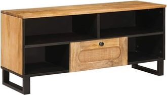 vidaXL Mueble De Tv Marr&oacute;n 100 X 33 X 46 Cm Madera De Mango Maciza Vidaxl