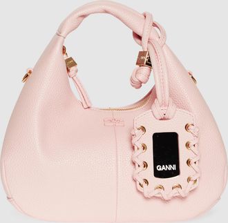 Ganni Sac Hobo Grained Chalk Pink